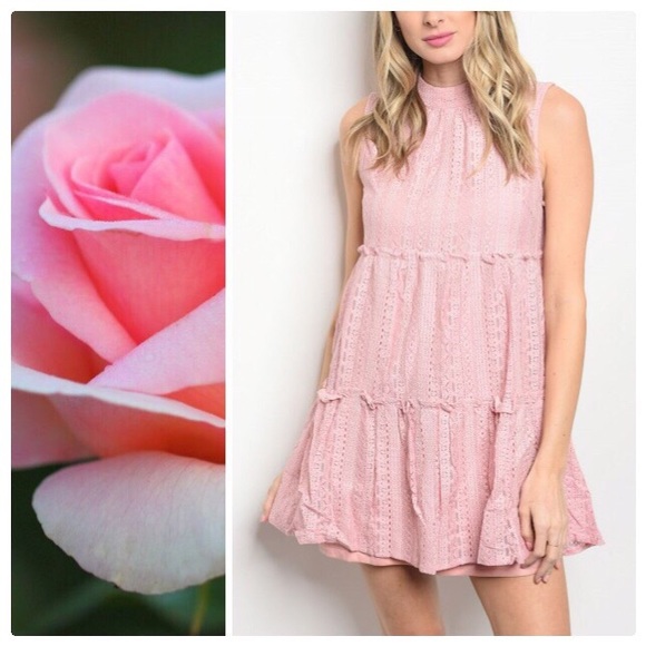 Cotton Candy Rose Baby Doll Mini Dress - Picture 4 of 7